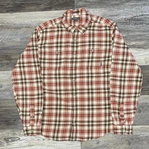 Plaid Men's Shirt - Red and Brown
